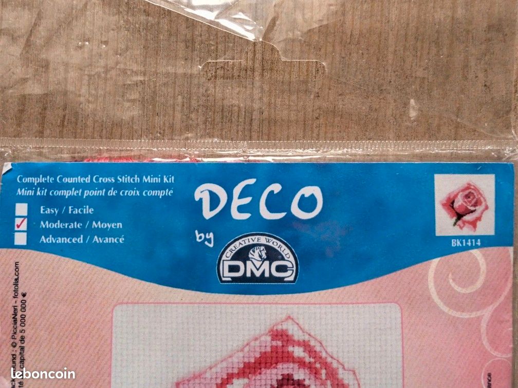 Kit de broderie Rose rose - NEUF (image 4)