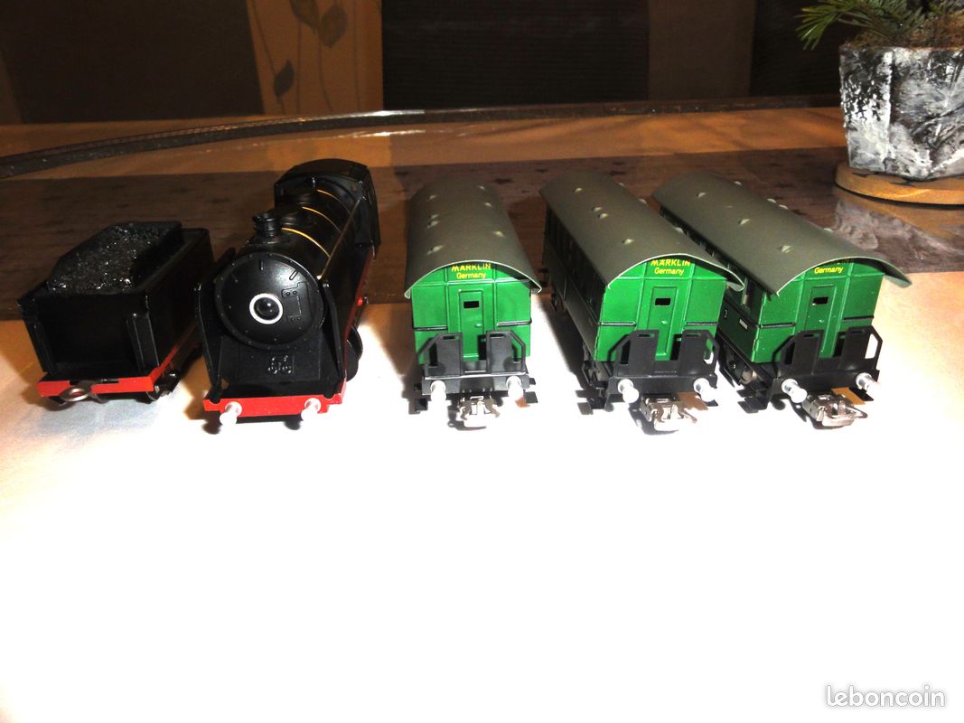 Années 50 - Magnifique Coffret Märklin 3300 - Locomotive et 3 Voitures Voyageurs - Modélisme