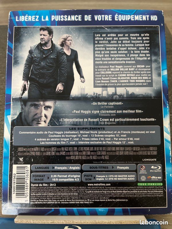 Blu-ray du film les trois prochains jours (image 2)