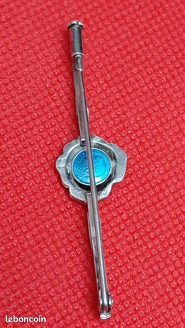 Broche Ancienne Argent Et Marcassites Forme Clé 40x15mm - Poinçons - Occasion Vintage