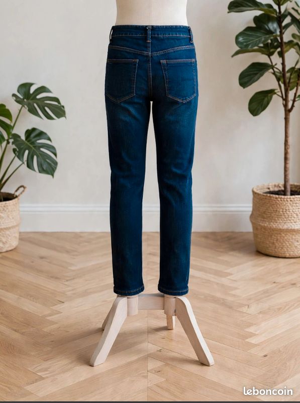 🤍 Magnifique Jean skinny garçon 12-14 ans NEUF marine 95 cm (image 2)