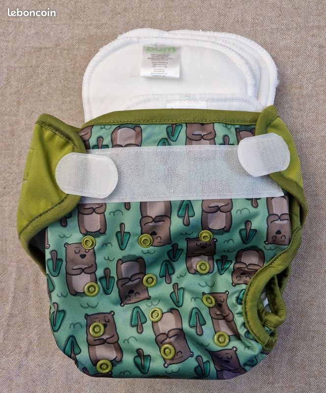 Couche Bum diapers lavable avec 2 Inserts de 0 à 3 ans neuve (image 3)