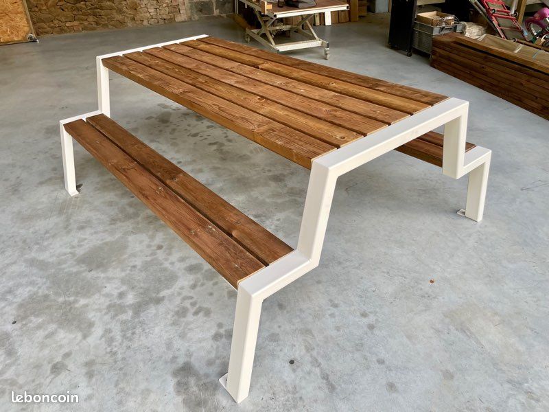 Table NEUVE Bois & Acier - modèle "Epure" (image 2)