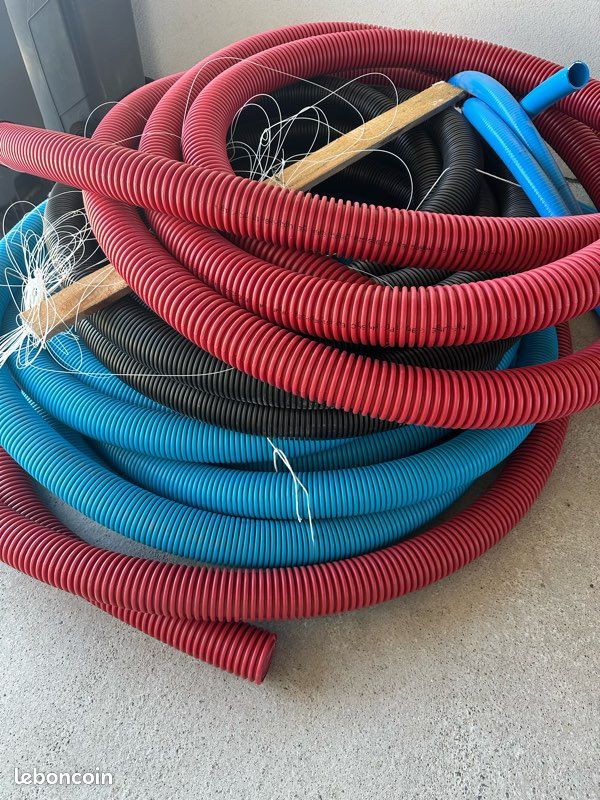 Lot gaines tpc rouge et bleu + drain (image 1)