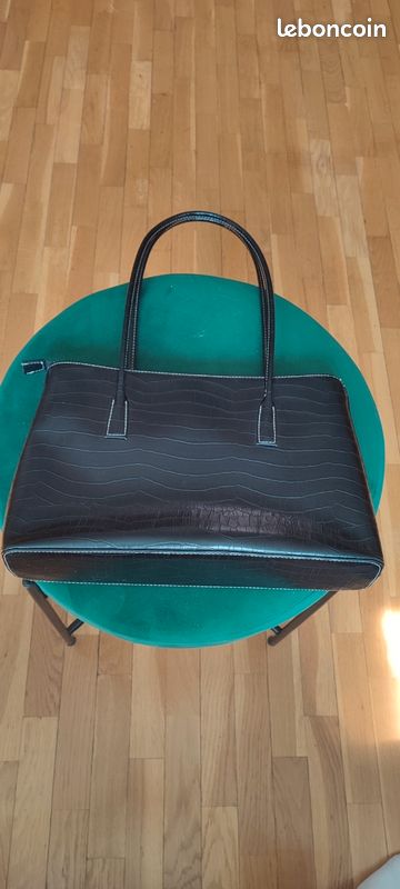 Sac à main cuir rigide-sans marque (image 1)