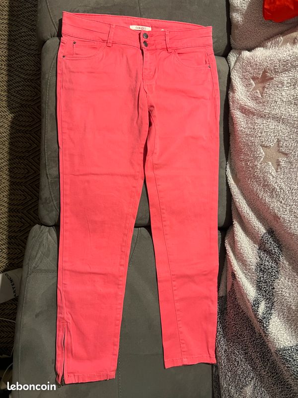 Pantalon Femme Pantalon Rose Camaieu PANTALON COTON ELASTHANNE