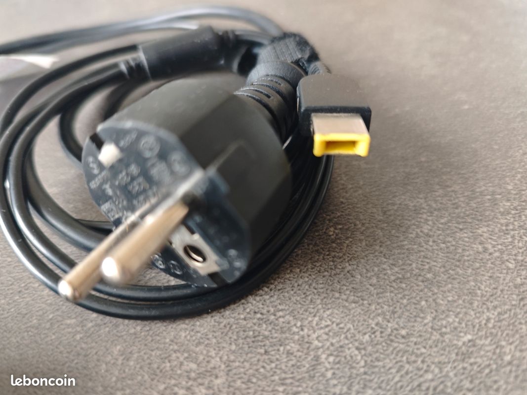Chargeur Original Lenovo Slim Tip (Embout rectangulaire jaune) (image 3)