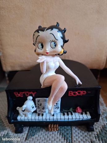 Figurine en résine de Betty Boop : danseuse de twist Blanc/Jaune/Noir Plastique Pois