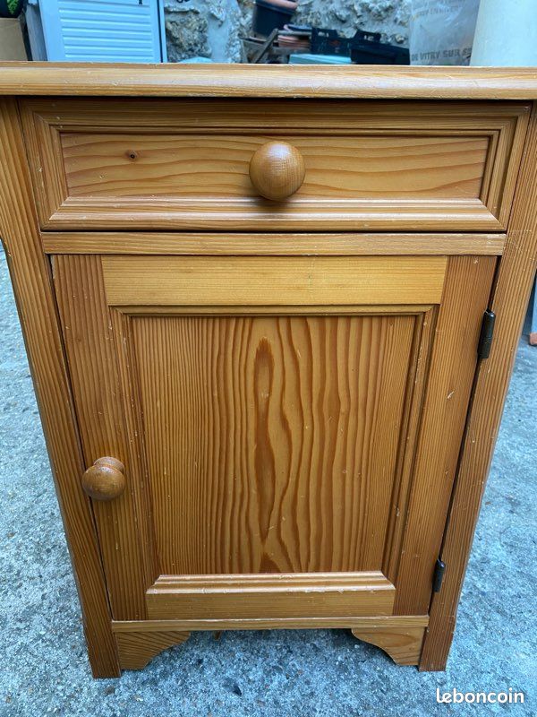 Table de chevet bois tiroir + placard (image 1)