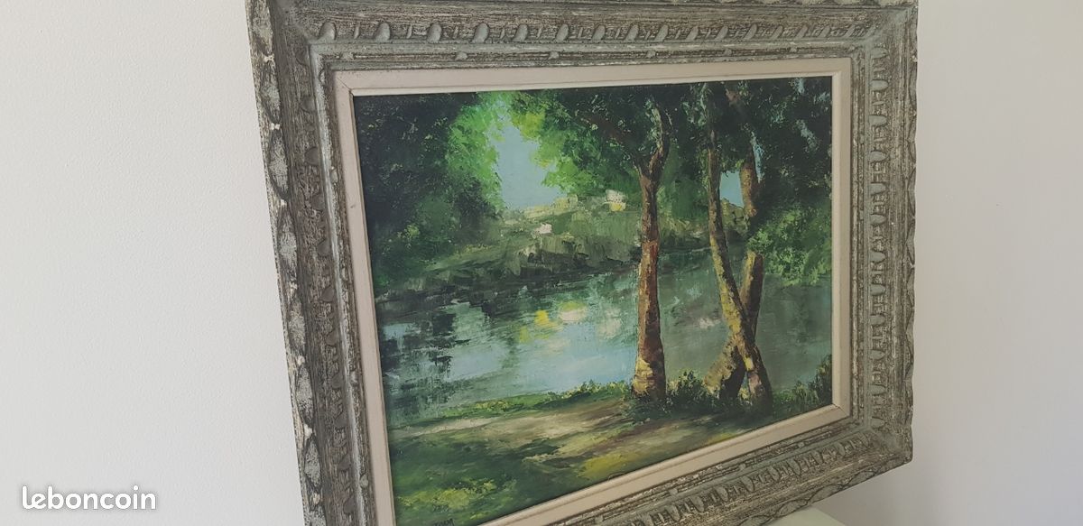 Peinture sur toile René Latour encadré 1950 (image 3)