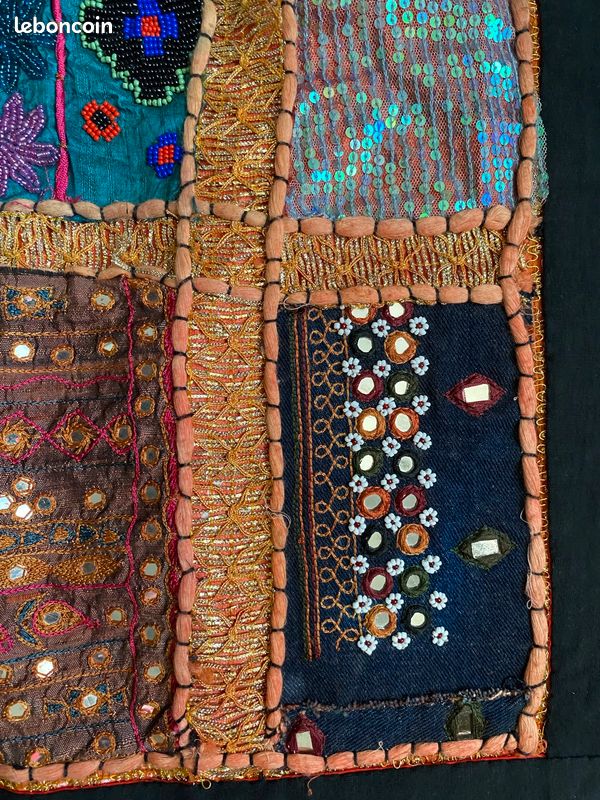 Tapisserie Murale Indienne Patchwork Artisanal (image 5)