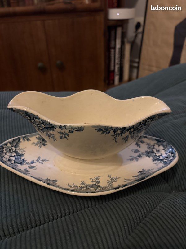 Compotier Faïence De Lunéville – Modèle RÉVERBÈRE – Pied-douche – Très Bon état