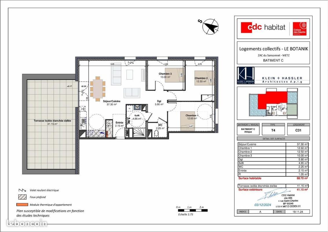 Appartement 4 pièces 89 m² · à Metz · 89 m² · 1 234 €/mois