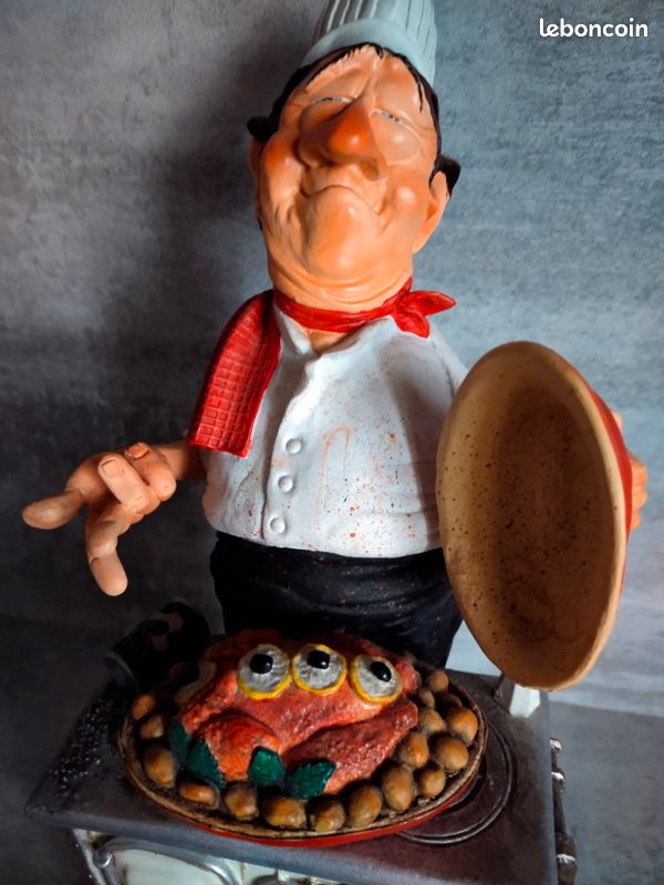 Statuette Forchino En Résine - Chef Cuisinier Multicolore - Sculpture Déco Adulte