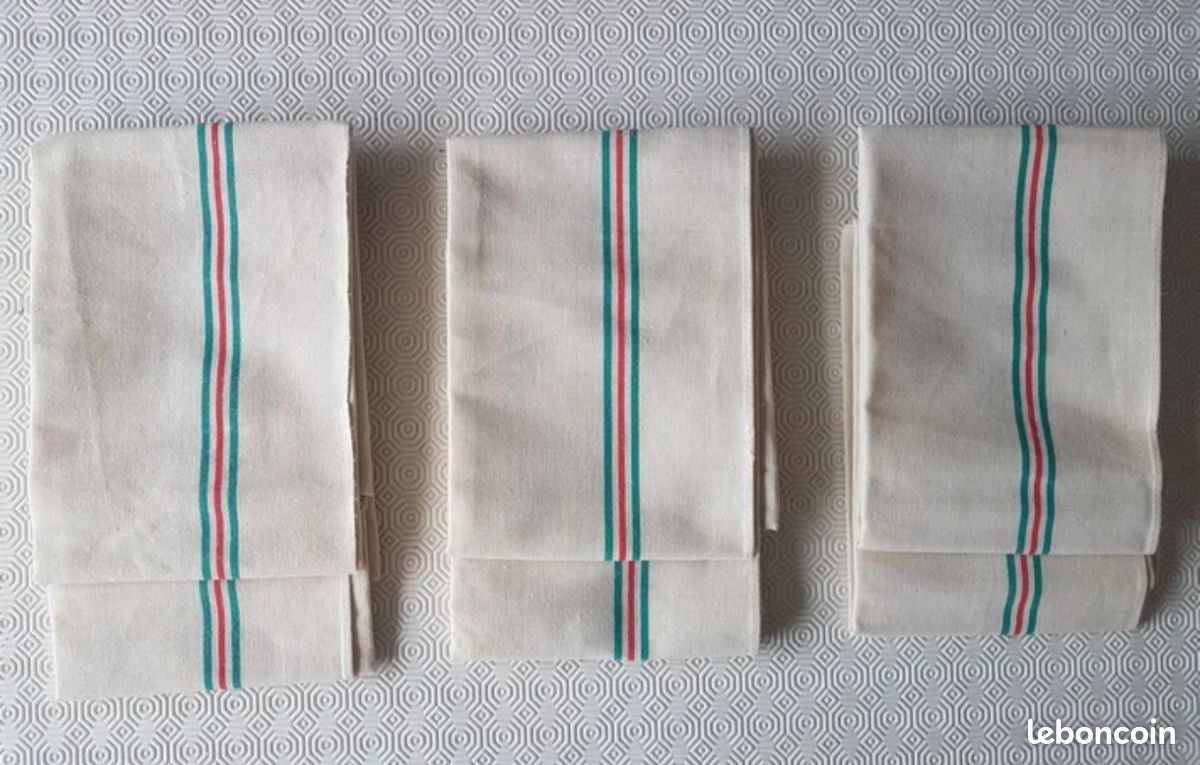 Lot De 3 Torchons Vintage La Redoute En Métis, Motif Poulet Recettes, 77x49cm, Années 70