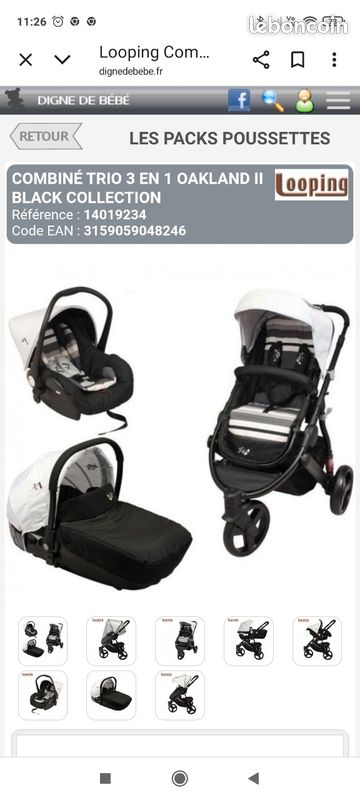 Trio poussette looping roues Équipement bébé