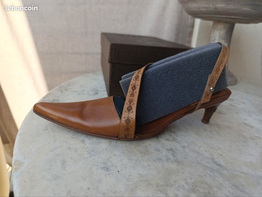 Escarpins camel cuir (image 8)