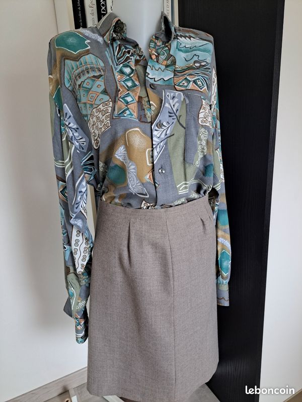 Jupe Longue Beige Taille 42/44 - Marque Halogène Paris - Style évasé - Très Bon état
