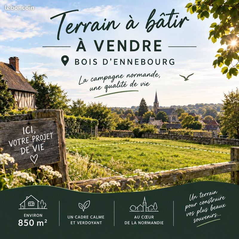 Terrain 850 m² · à Bois-d'Ennebourg · 850 m² · 89 000 €