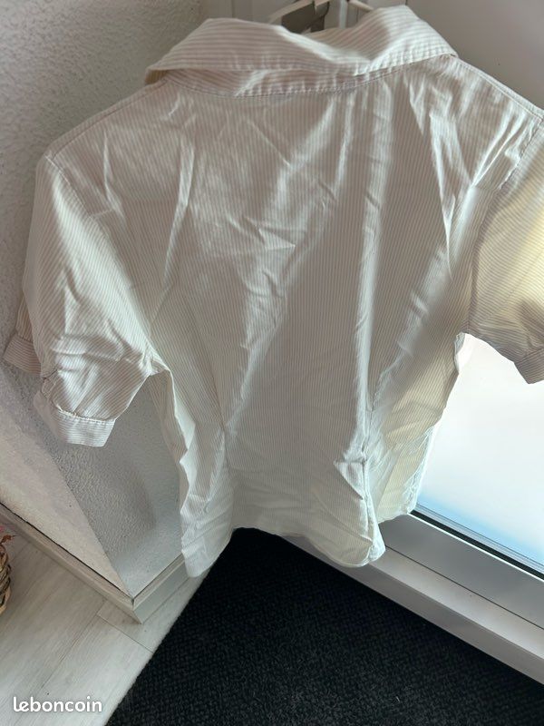 Chemise blanches rayée manches courtes (image 2)