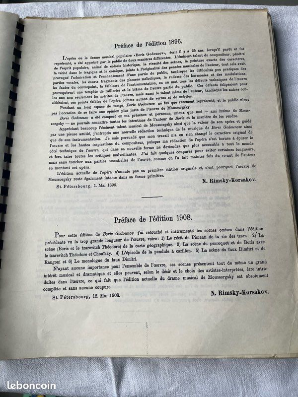 Boris Godounov opéra version française, partition opéra, Paris 1911 (image 7)
