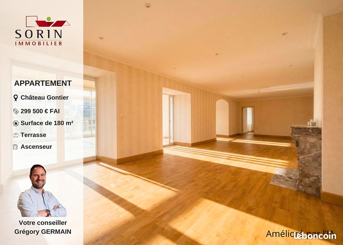 Appartement 5 pièces 180 m² · à Château-Gontier-sur-Mayenne · 180 m² · 299 500 €