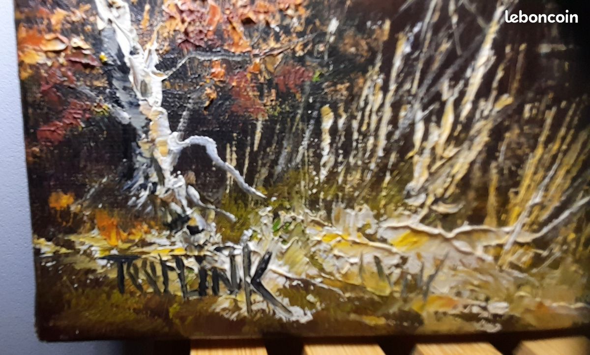 Huile sur toile au couteau ( tableau dans son cadre