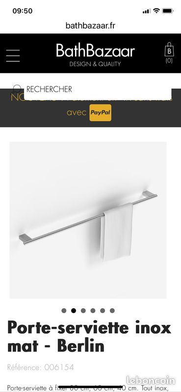 Porte serviette inox mat Bath Bazar - (image 2)