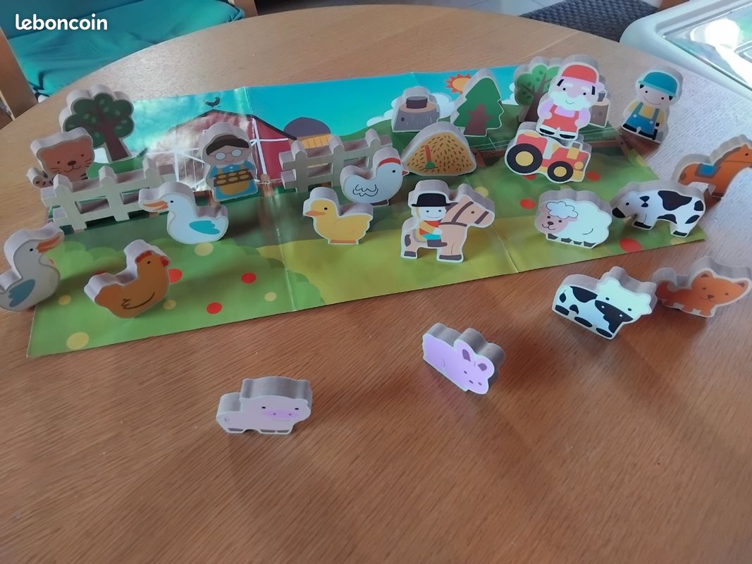 Jeu personnages de la ferme en bois (image 1)