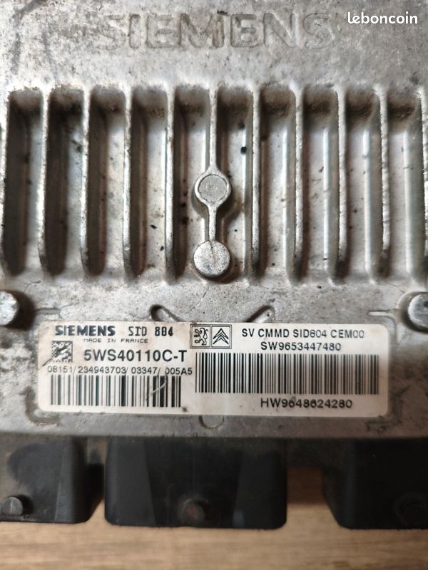 Calculateur moteur Siemens SID804 5WS40110C-T Peugeot Citroën 1.6 HDi (image 2)