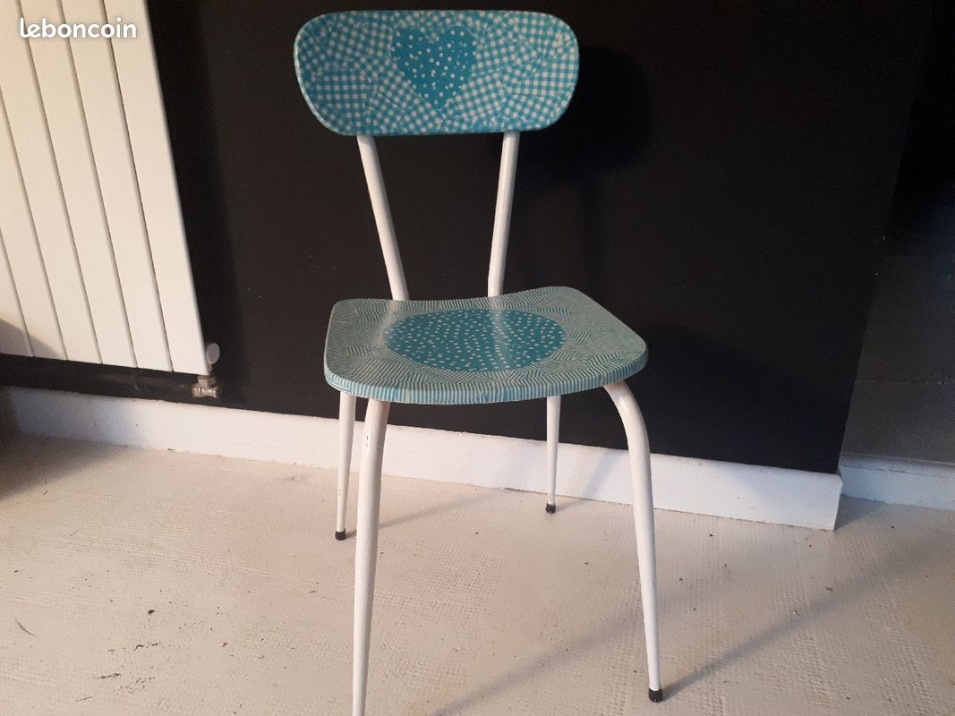 Chaise formica vintage relookée (image 1)