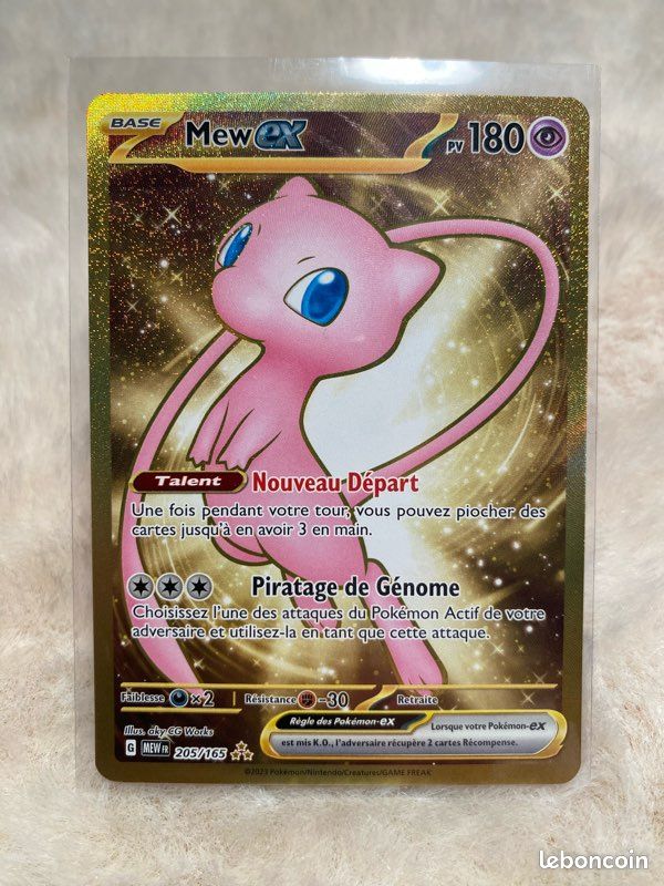 Mew ex 205-M/165 Gold - Ultraboost X Écarlate et Violet 3.5-151 Coffret de 1 Carte Pokémon métallique Anglaise