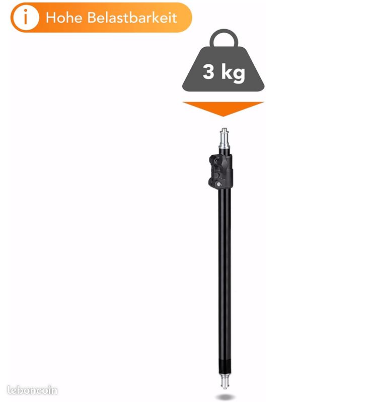 Walimex Pro Colonne Centrale Extensible 45-80 Cm – Charge Max 3 Kg, Spigot 5/8", Idéale Pour Transformer Trépied En Trépied Lampe