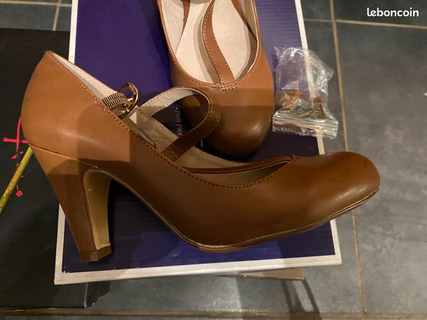 Escarpins Salomé chaussures camel t37 cuir neuf Colmar Chaussures