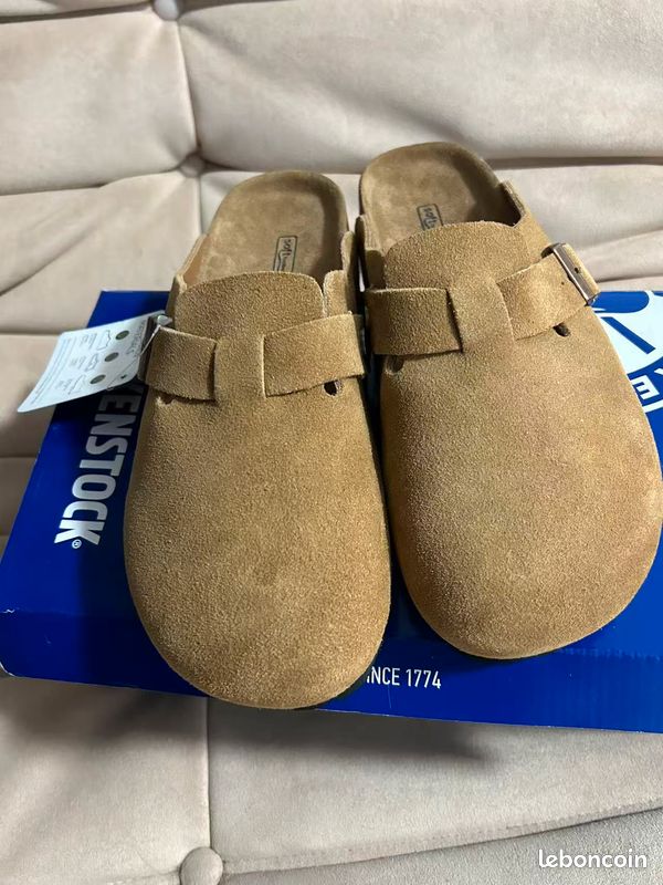 Birkenstock Boston:Jamais porté: Daim Camel Chaussures