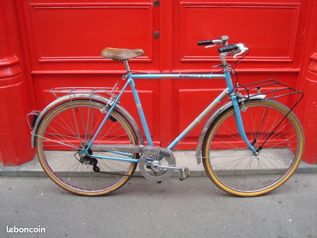 Vélo Porteur de ville Spécial CNC double porte bagages 1965 Bleu 3 vitesses au cadre, Cadre M T56 avec les roues en 650 x 35 B (roues de randonneuse) assez léger 12 kgs. Pneus Michelin World Tour (image 13)