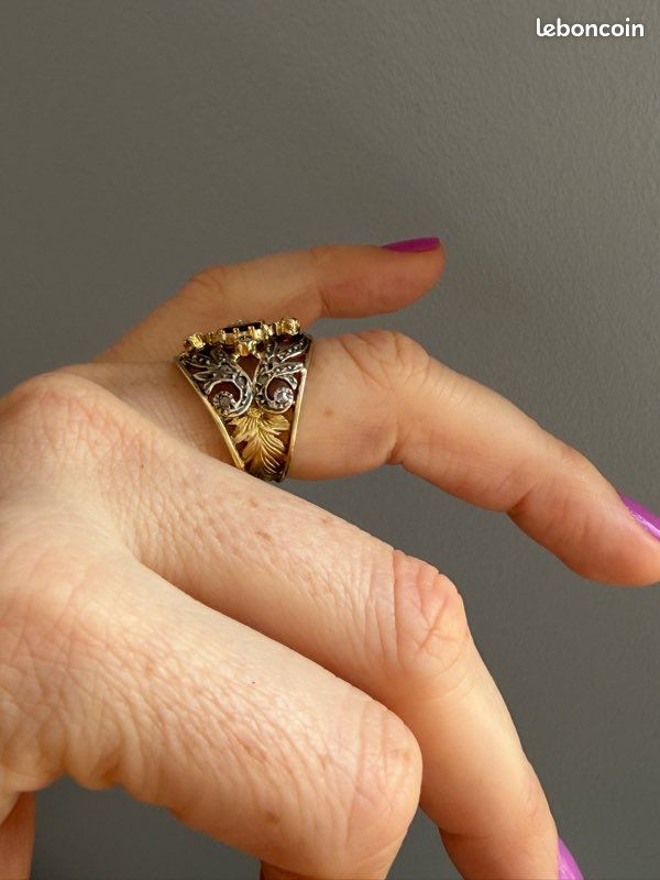 Bague Vintage en Or Blanc 18k avec Rubis et Diamants, 1960s en vente