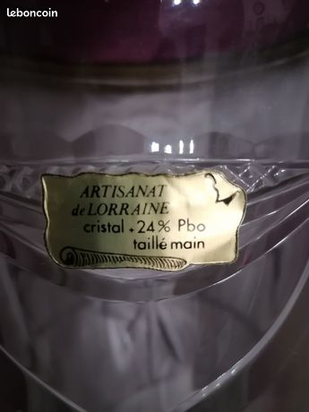 CRISTAL DE LORRAINE : Cave à champagne et vase en cristal taillé à fond