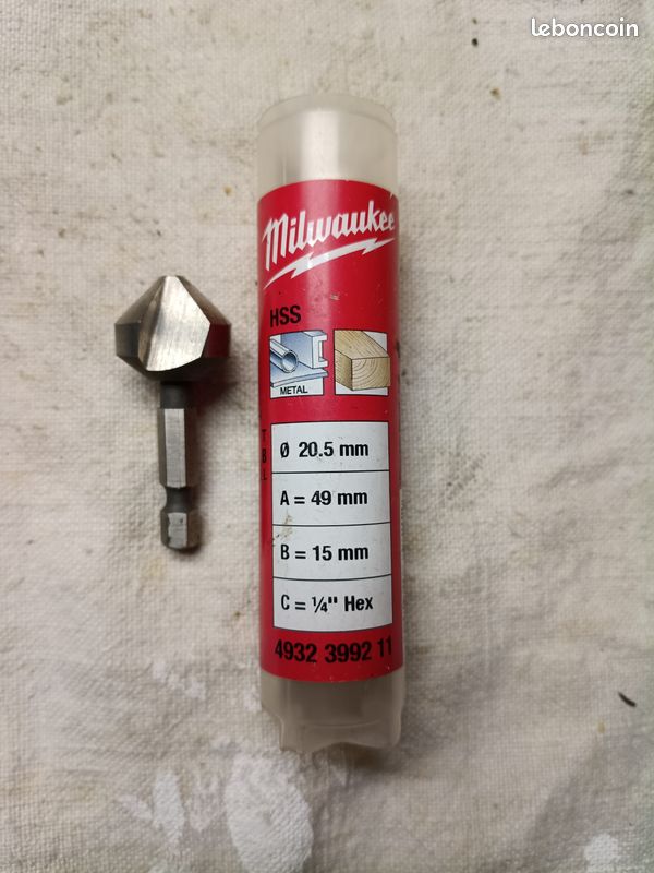Fraise conique MILWAUKEE diametre 20.5 acier et bois (image 2)