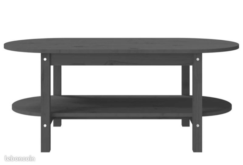 Table basse Gris 110x55x45 cm Bois massif de pin (image 1)