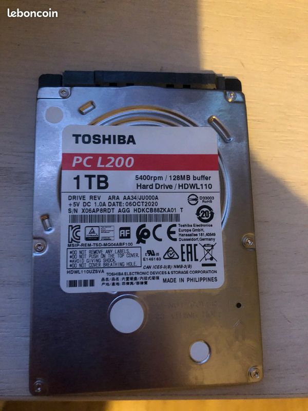 Vend disque dur (1T ) interne pc compatible avec ps4 (image 2)