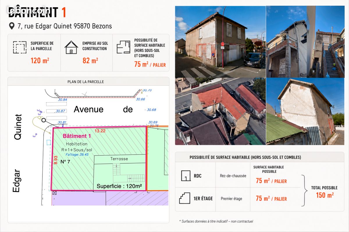 Maison 6 pièces 150 m² · à Bezons · 150 m² · 220 000 €