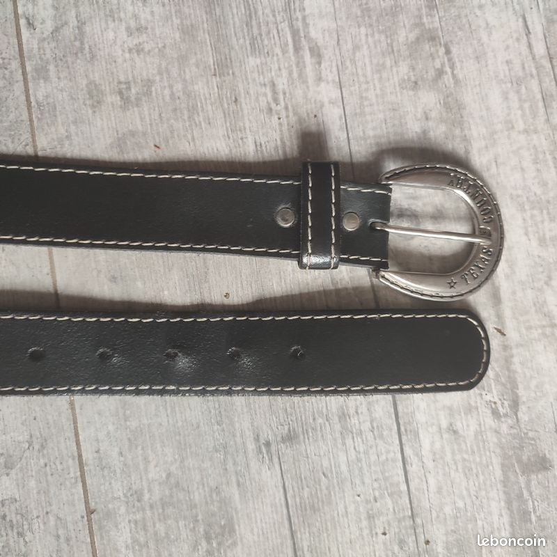 Ceinturon cuir noir T 80 Texas Country ceinture homme femme (image 7)