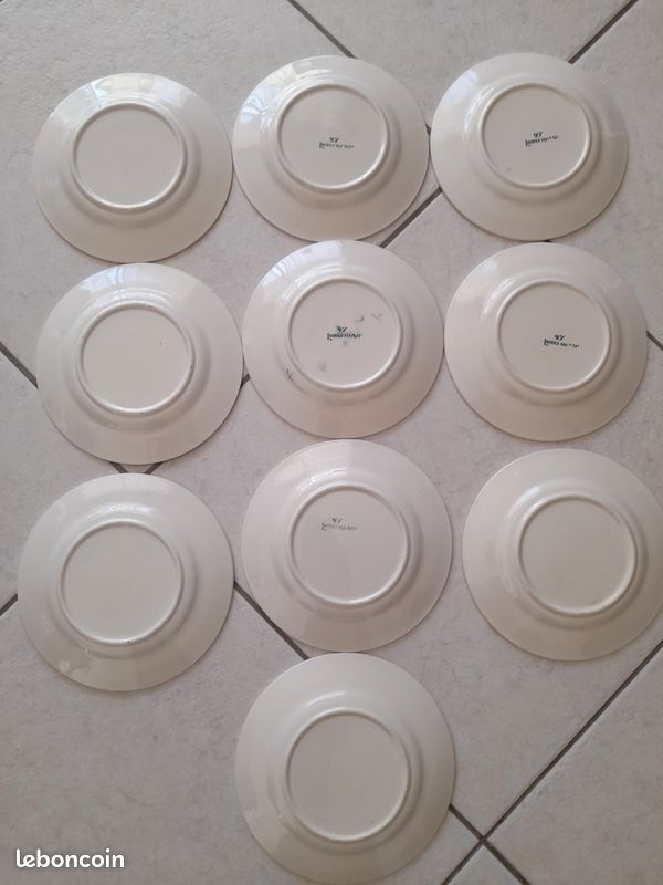 10 assiettes à dessert Longchamp décor vaches au pré (image 7)