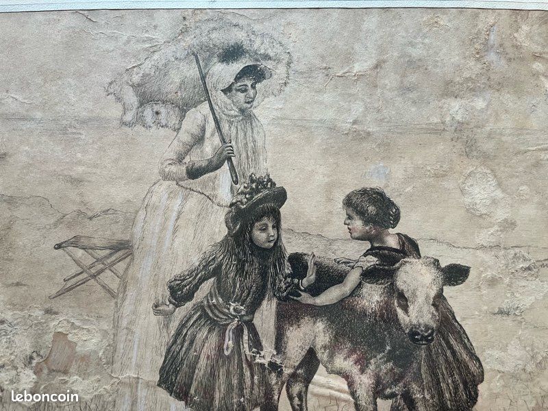 Tableau 1895 dessin signé L. Tarbouriech (image 4)