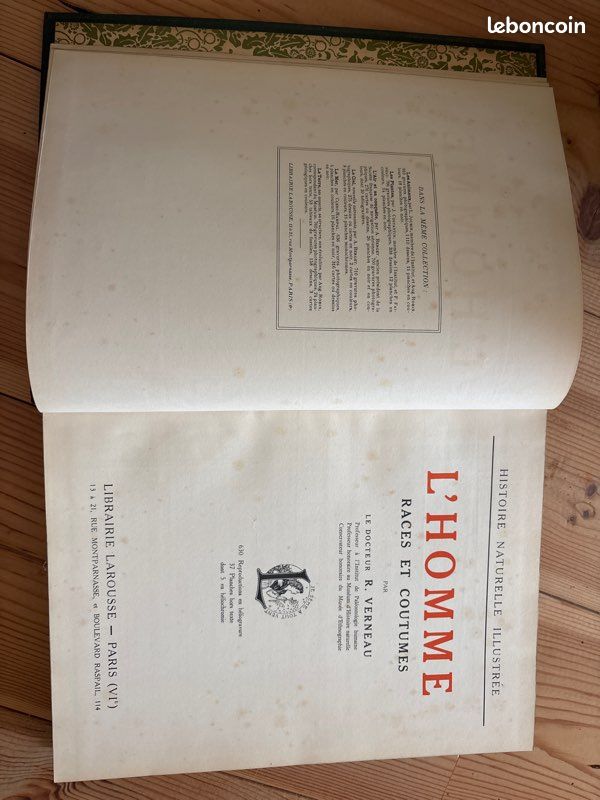 Livre Ancien Histoire Naturelle L’Homme (image 7)