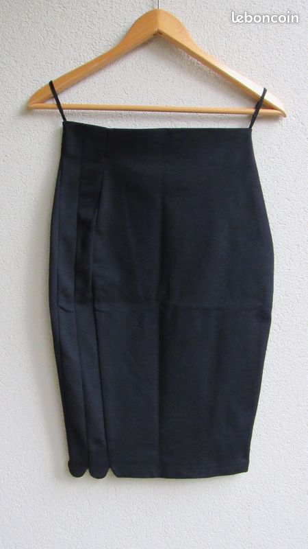 Jupe Crayon Butte Knit Femme – Noire, Taille 18 Plus, Laine Polyester, Vintage