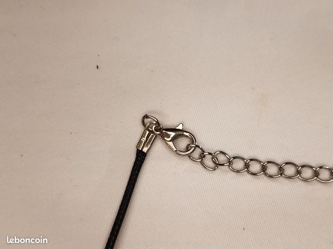 Pendentif Jaspe Dalmatien En Forme De Goutte - Marque OxcmoBijoux - Neuf Avec étiquettes