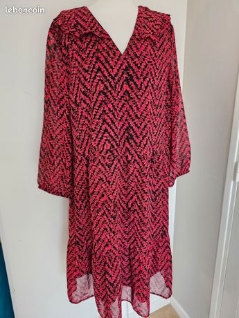 Robe Chemisier Esmara Rouge - Taille S (36), Boutonnée Devant, Ceinture Coulissante, Neuve Sans étiquette