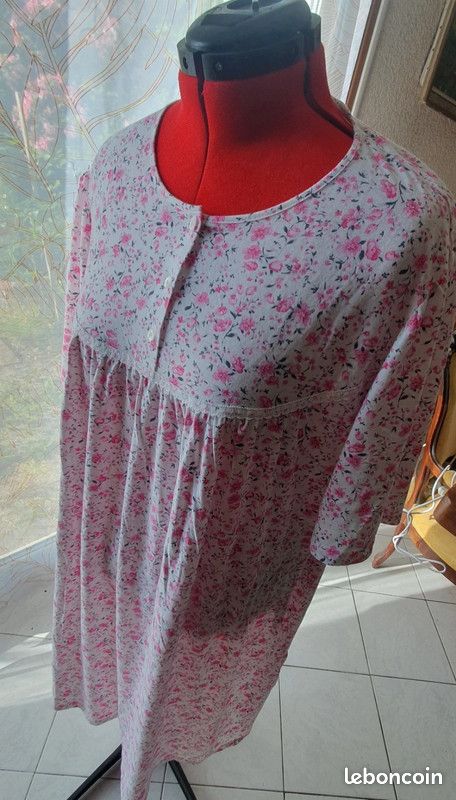 Chemise de nuit à fleurs 3XL (image 1)